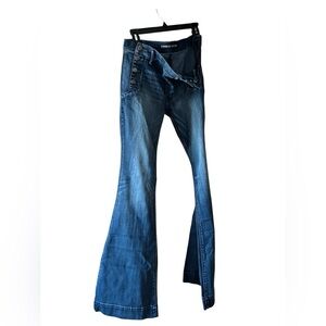 Express Dark Blue Wide-Leg Jeans